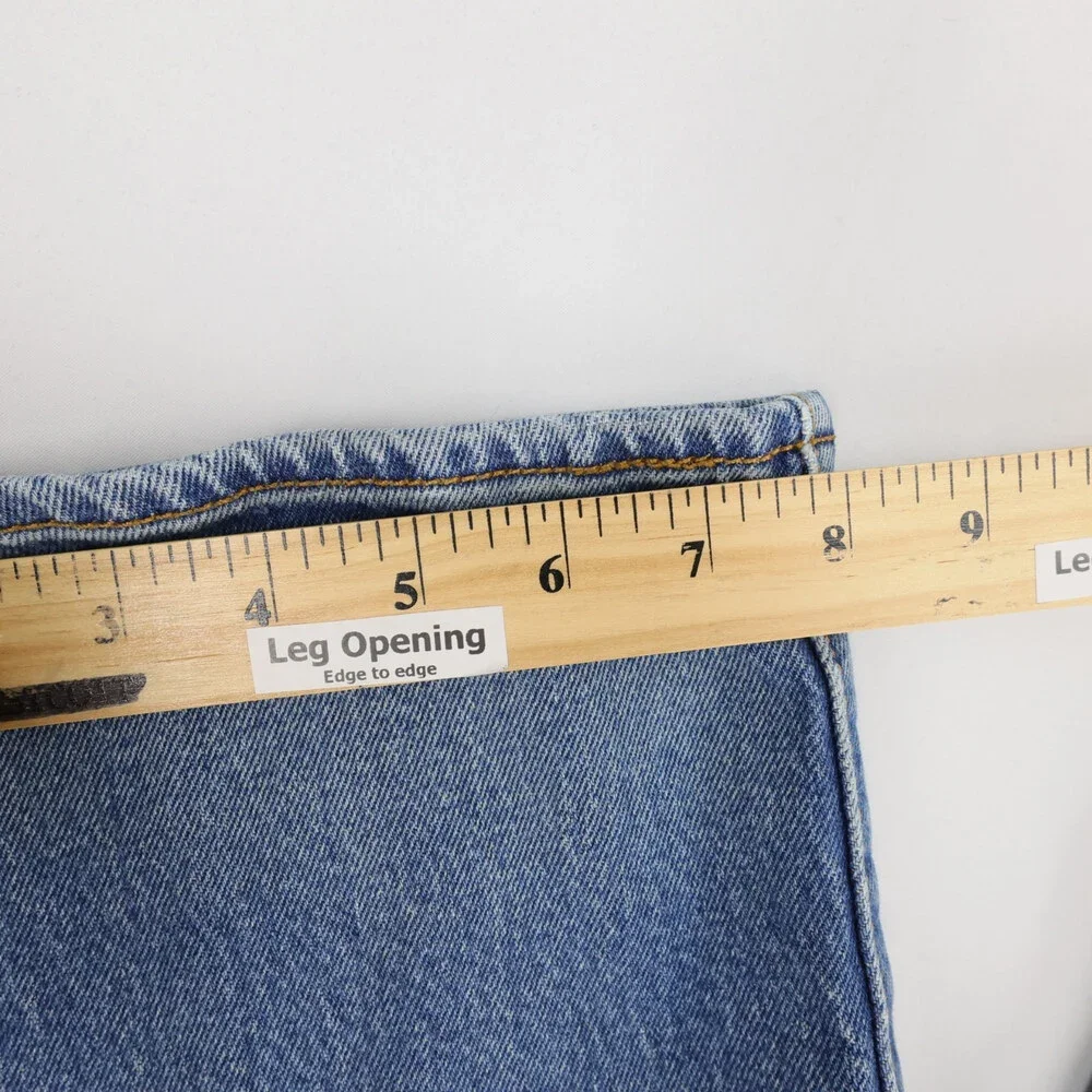 Levis 501 Jeans Mens 34x32 Blue Medium Wash Straight Leg Button Fly Stretch